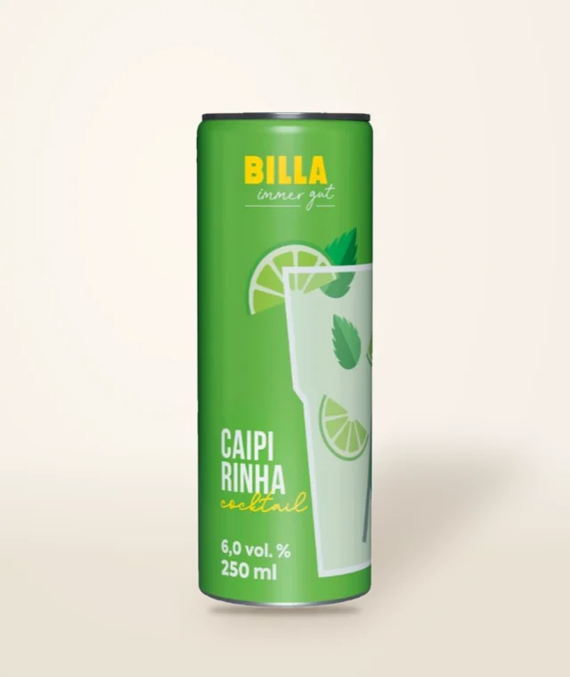 Caipirinha-Cocktail in der Dose, entwickelt für BILLA immer gut